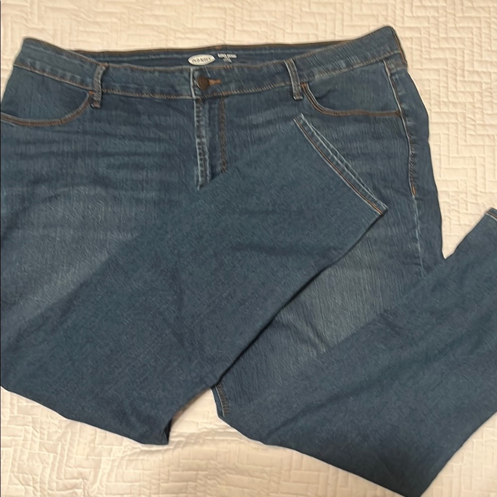 Old Navy Blue Skinny Ankle Mid-rise Jeans with Classic Denim Style, Size 18